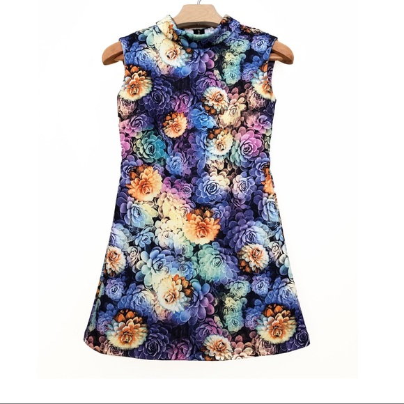 ASOS Paper Dolls Colorful Floral Mini Party Dress - Picture 3 of 4